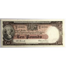 AUSTRALIA 1959 . TEN 10 POUNDS BANKNOTE . COOMBS/WILSON